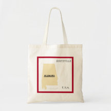 Tote Bag - Alabama State Map with City