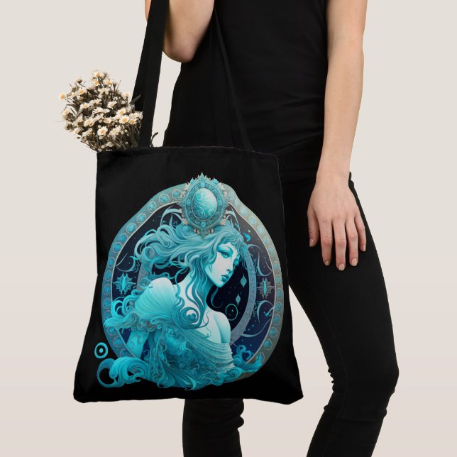 Bolso De Tela Tote Bag Aquarius Zodiac sign (Detalle)