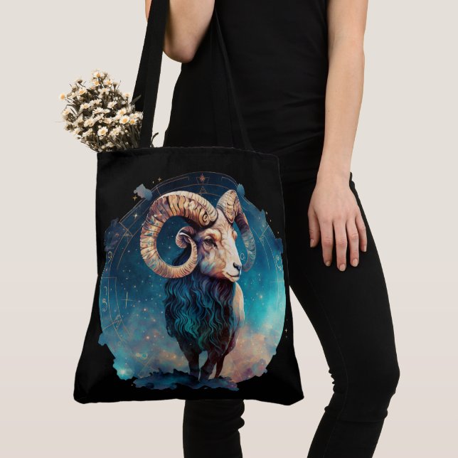 Bolso De Tela Tote Bag Aries Zodiac sign (Detalle)