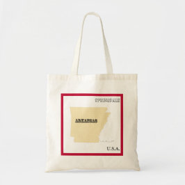 Bolso De Tela Tote Bag - Arkansas State Map with City
