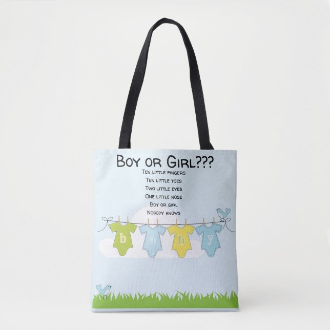 Bolso De Tela Tote Bag Babyducha Maternidad Regalo Bag Boy Chica (Anverso)