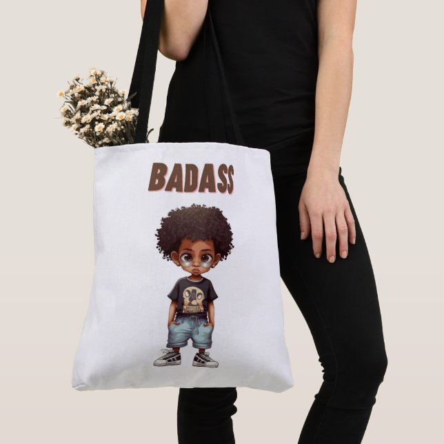 Bolso De Tela Tote Bag BADASS (Detalle)
