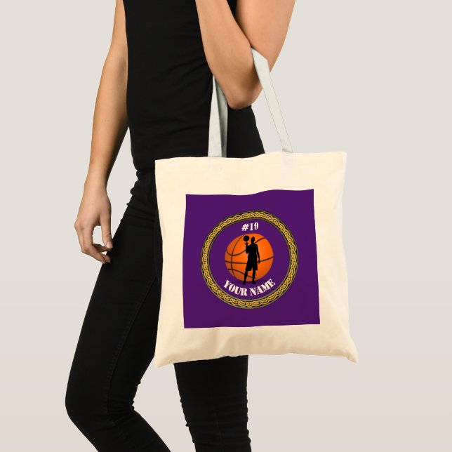 Bolso De Tela Tote Bag Basketball Player - Añadir nombre y númer (Anverso (producto))