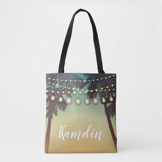 Bolso De Tela Tote Bag Beach Sunset personalizado (Anverso)