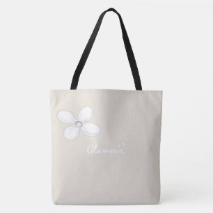 Bolso De Tela Tote Bag Beige Glamour Floral