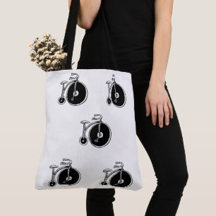 Bolso De Tela Tote Bag Black & White Bicycles Vintage