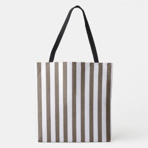 Bolso De Tela Tote Bag Brown & White Stripe