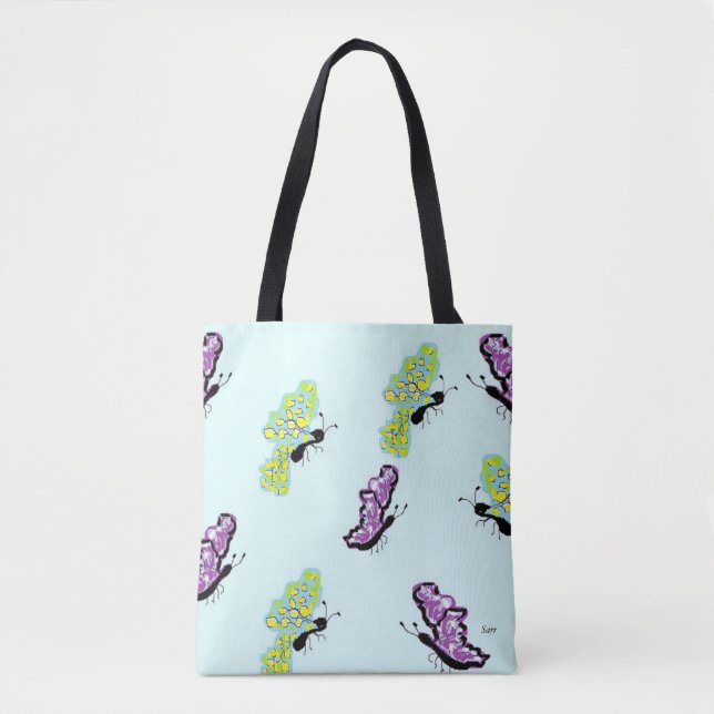 Bolso De Tela Tote Bag Butterflies (Anverso)