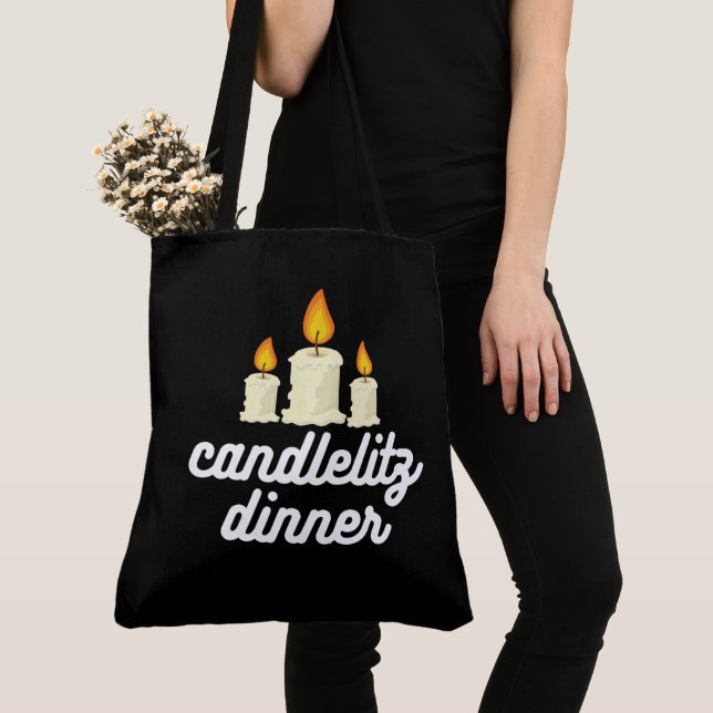 Bolso De Tela Tote Bag candlelit dinner (Detalle)