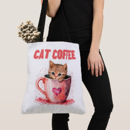 Bolso De Tela Tote Bag Cat Caffee