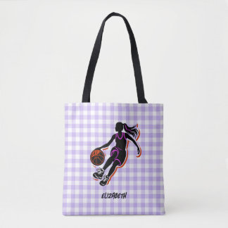 Bolso De Tela Tote Bag, Chica de baloncesto personalizado