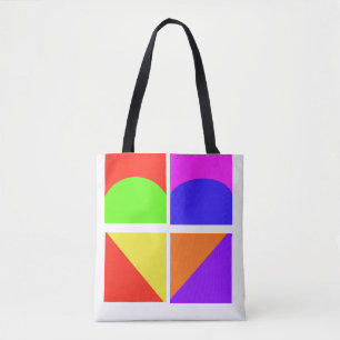 Bolso De Tela Tote Bag Corazones de amor multicolor