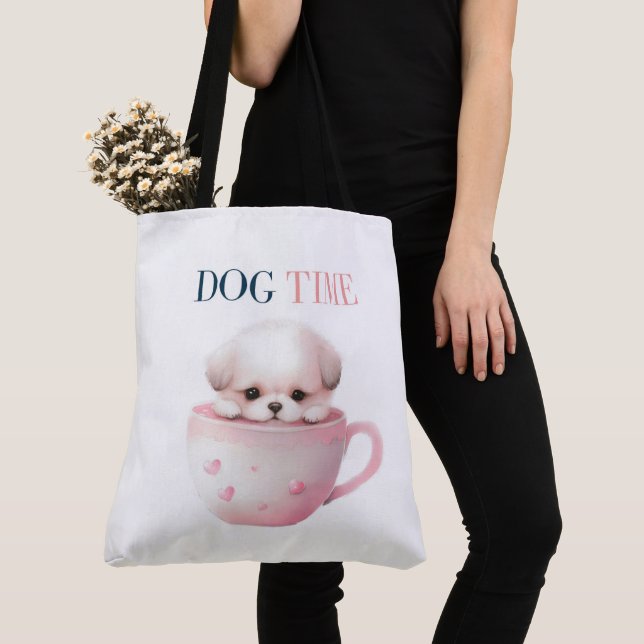 Bolso De Tela Tote Bag DogTime (Detalle)