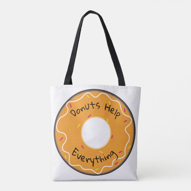Bolso De Tela Tote Bag Donuts ayuda a todo (Reverso)