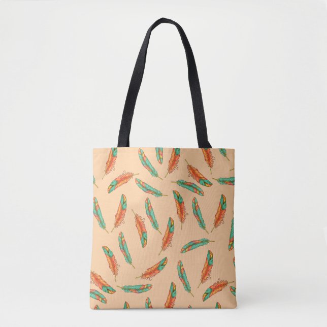 Bolso De Tela Tote Bag Feathers (Anverso)