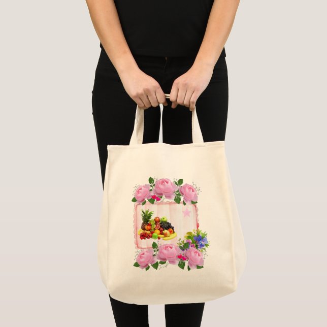 Bolso De Tela Tote Bag Floral Fruit (Anverso (producto))