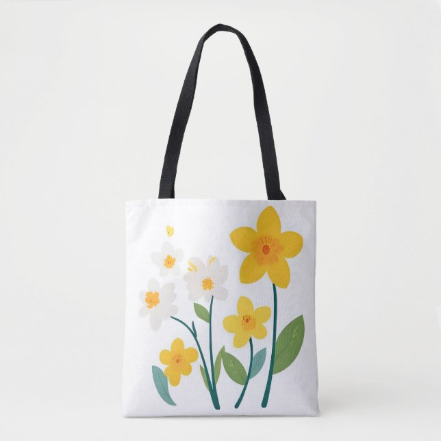 Bolso De Tela Tote Bag-Flower Design (Anverso)