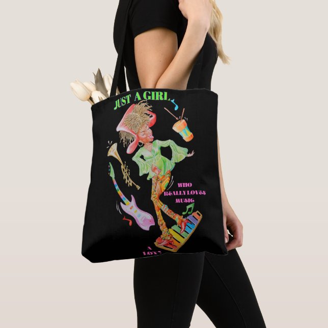 Bolso De Tela Tote Bag for Girls Who Really Loves Music  (Detalle)