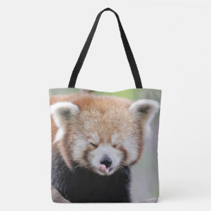 Bolso De Tela Tote Bag Foto panda roja , animal 0093.