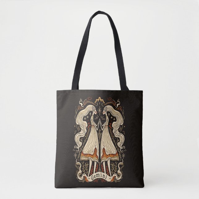 Bolso De Tela Tote Bag Gemini Arte Zodiaco Celeste (Anverso)