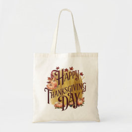 Bolso De Tela Tote Bag happy Thanksgiving day pumpkin