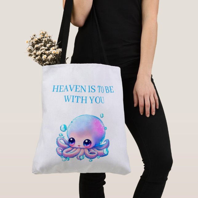 Bolso De Tela Tote Bag heaven is to be with you (Detalle)