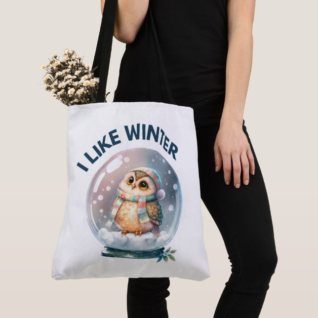 Bolso De Tela Tote Bag  I like winter (Detalle)