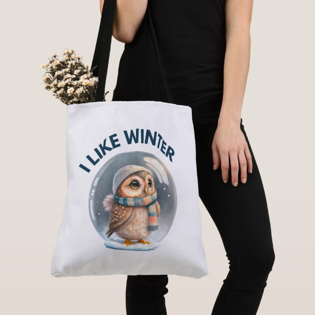 Bolso De Tela Tote Bag  I like winter (Detalle)