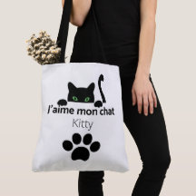 Tote Bag J'aime mon chat Kitty