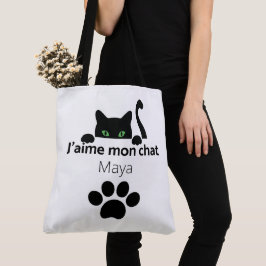 Bolso De Tela Tote Bag J'aime mon chat Maya