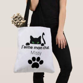 Bolso De Tela Tote Bag J'aime mon chat Missy