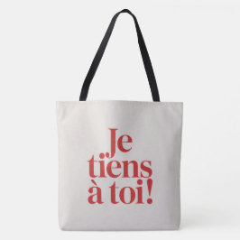 Bolso De Tela Tote Bag Je tiens à toi !