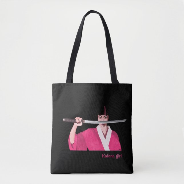 Bolso De Tela Tote bag Katana girl (Anverso)