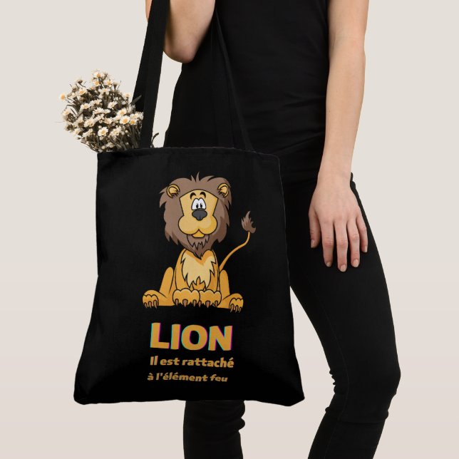 Bolso De Tela Tote Bag Lion (Detalle)
