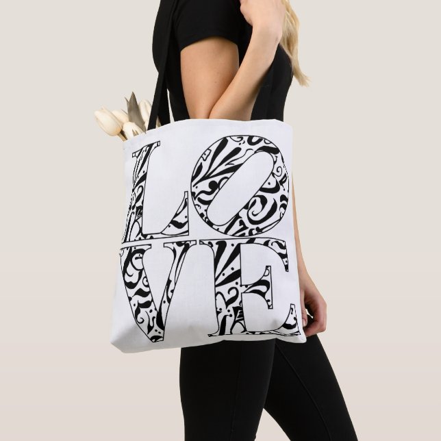 Bolso De Tela Tote bag-LOVE design (Detalle)