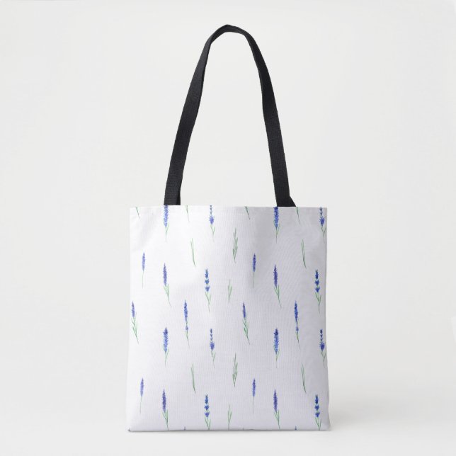 Bolso De Tela Tote Bag (Medium) - Lavender Pattern (Anverso)