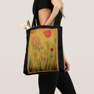 Bolso De Tela Tote Bag - Mixed Media Flowers