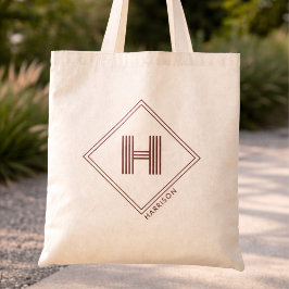 Bolso De Tela Tote Bag | Modern Geometric Monogram Initial