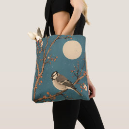 Bolso De Tela Tote bag - Moonlit Bird on Blossom Branch