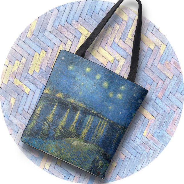 Bolso De Tela TOTE BAG -"Noche estrellada sobre el Ródano" - van (Subido por el creador)
