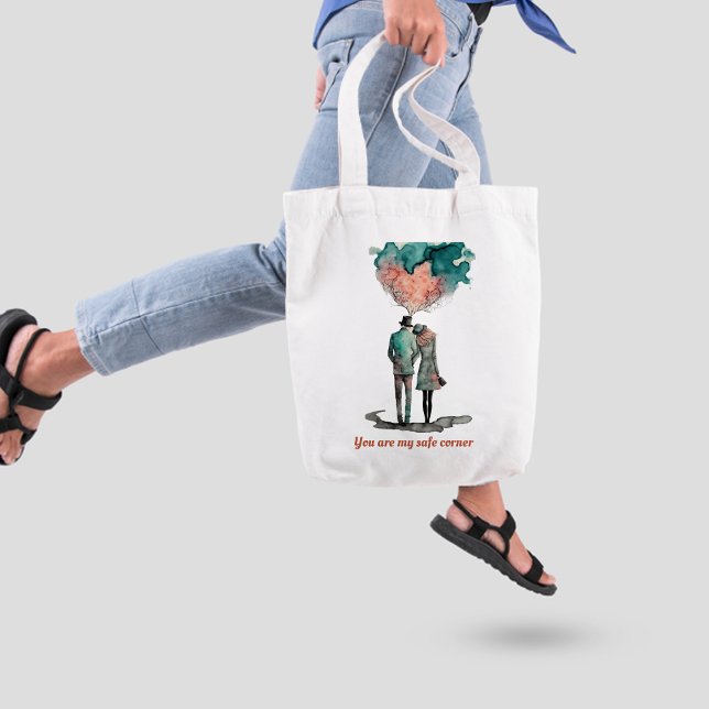 Bolso De Tela Tote Bag, pareja romántica de arte (Art romantic couple Tote Bag
)