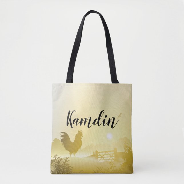 Bolso De Tela Tote Bag Personalizado Sunny Morning Farm Country  (Anverso)