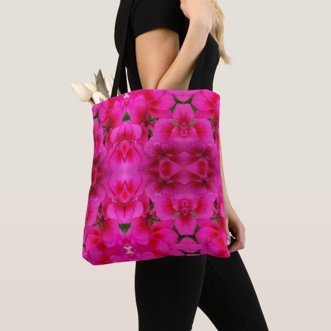 Bolso De Tela Tote Bag Pink Geranium (Detalle)