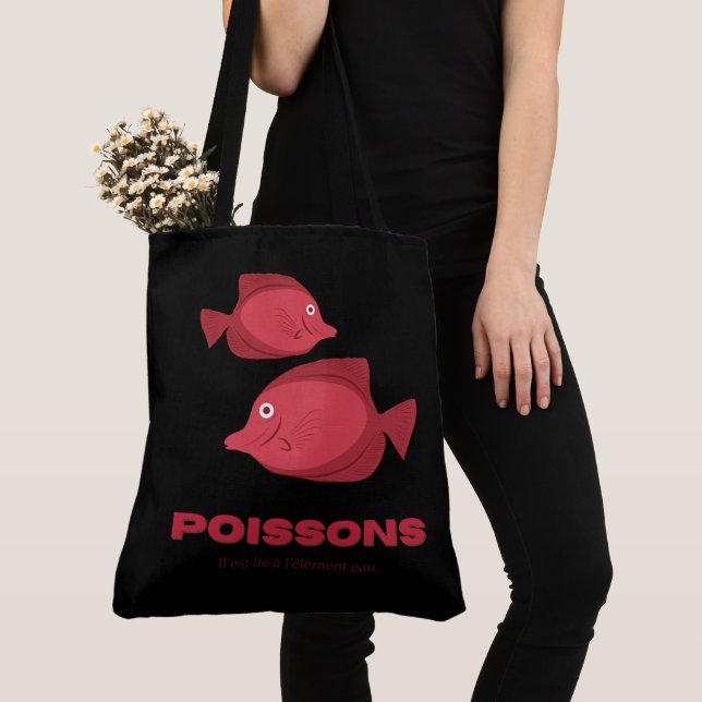 Bolso De Tela Tote Bag Poissons (Detalle)
