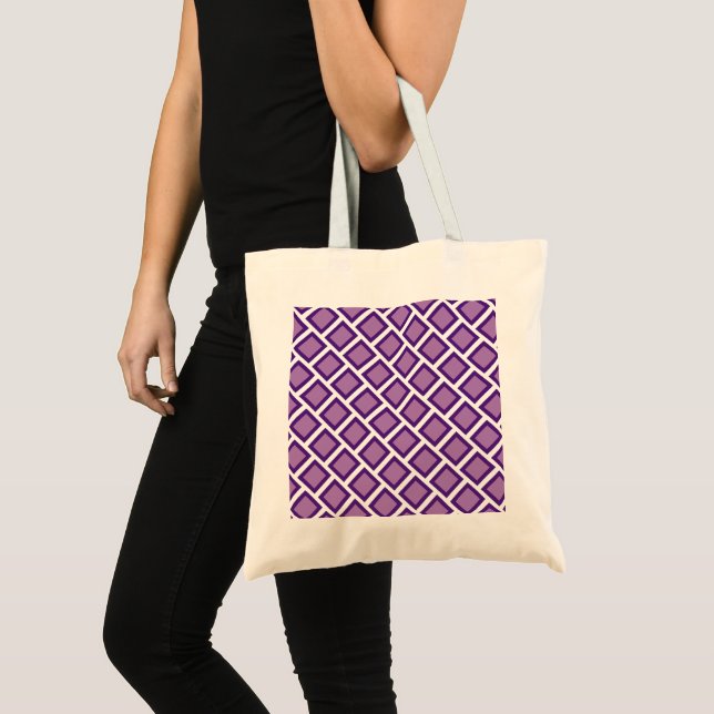 Bolso De Tela Tote Bag - Purple Brick Pattern (Anverso (producto))