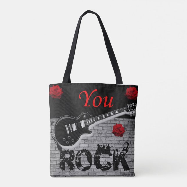 Bolso De Tela tote bag que rocas música (Reverso)