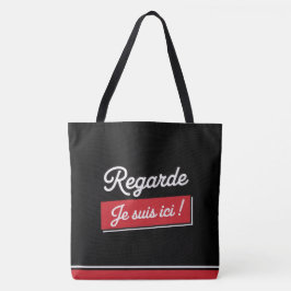 Bolso De Tela Tote Bag Regarde je suis ici ! -2