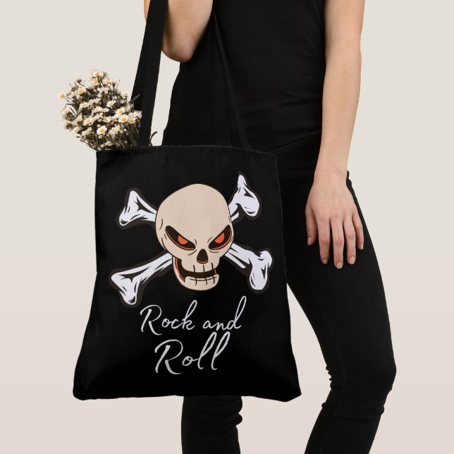 Bolso De Tela Tote Bag rock and roll (Detalle)