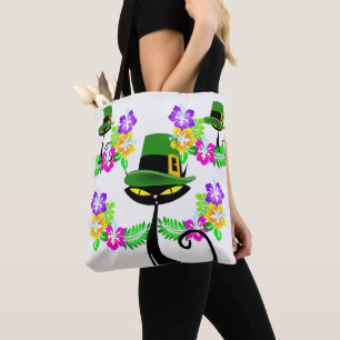 Bolso De Tela Tote Bag Saint Patrick's Day Cat Floral