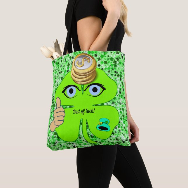 Bolso De Tela Tote Bag Saint Patrick's Day Clover (Detalle)